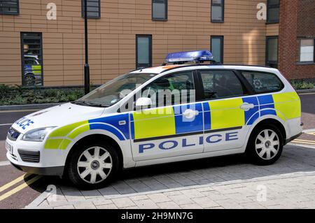 Polizei Auto, Camberley, Surrey, England, Vereinigtes Königreich Stockfoto