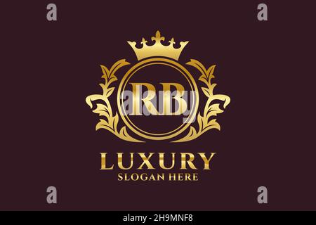 RB-Buchstabe Royal Luxury Logo-Vorlage in Vektorgrafik für luxuriöse Branding-Projekte und andere Vektorgrafik. Stock Vektor