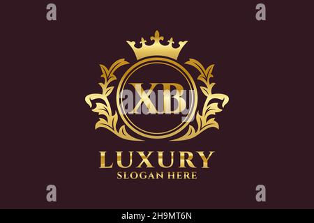 XB Letter Royal Luxury Logo-Vorlage in Vektorgrafik für luxuriöse Branding-Projekte und andere Vektorgrafik. Stock Vektor