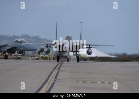 F-15 C Taxis am MCAS Miramar, San Diego, Kalifornien Stockfoto