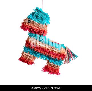 Kreative mexikanische Pinata auf weißem Hintergrund Stockfoto