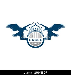 Designvorlage für das Eagle Shield Logo Stockfoto