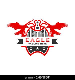 Designvorlage für das Eagle Shield Logo Stockfoto