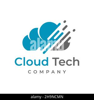 Design-Vorlage für Cloud-Tech-Logo Stockfoto