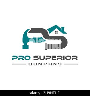 Buchstaben mit PS-Logo im Design Stockfoto