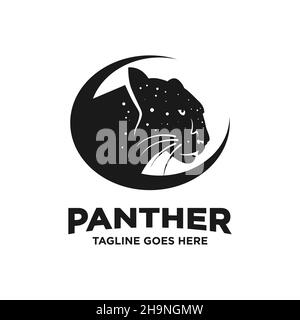 Design-Vorlage mit schwarzem Panther-Logo Stockfoto