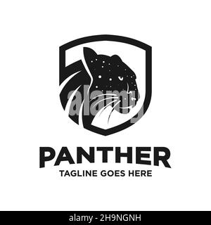 Design-Vorlage mit schwarzem Panther-Logo Stockfoto