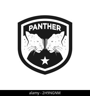 Design-Vorlage mit schwarzem Panther-Logo Stockfoto