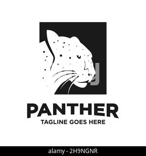 Design-Vorlage mit schwarzem Panther-Logo Stockfoto