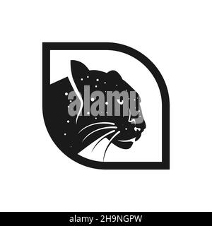 Design-Vorlage mit schwarzem Panther-Logo Stockfoto