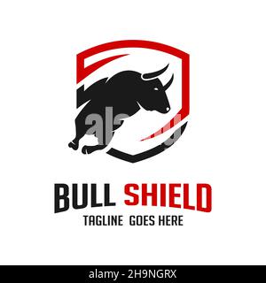 Design-Vorlage mit Bullhead-Logo Stockfoto