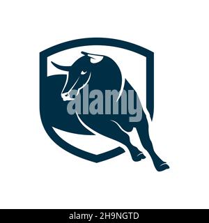 Design-Vorlage mit Bullhead-Logo Stockfoto