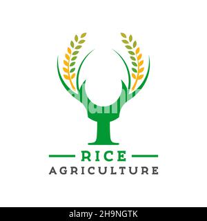 Logo-Design Y-Buchstaben Reisfarm Stockfoto