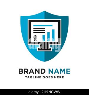 Das Logo des Investmentcomputers schützt Ihr Unternehmen Stockfoto