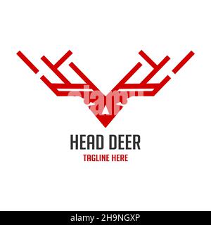 Red Deer Head Logo Ihr Unternehmen Stockfoto