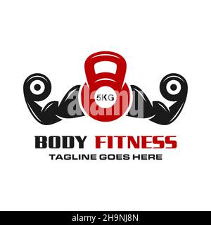 Body Fitness Logo Ihr Unternehmen Stockfoto