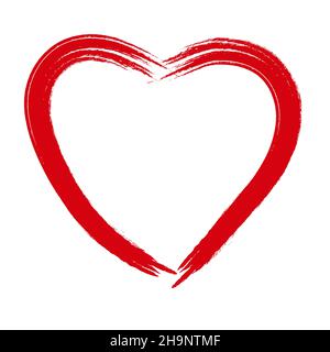 Rotes Herz auf weißem Hintergrund. Vektor. Stock Vektor