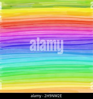 Regenbogen gestreiften Aquarell Hintergrund. Vektorgrafik Stock Vektor