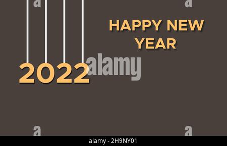 Frohes Neues Jahr 2022. Blauer und weißer Hintergrund. Stock Vektor