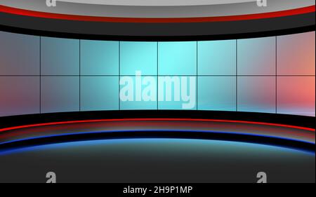 3D Rendering eines abstrakten modernen Studios, geeignet für einen Nachrichtenhintergrund mit Kopierraum Stockfoto