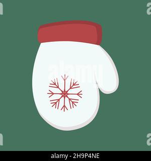 Weihnachtshandschuhe Illustration Kalligraphie Inspiration Grafik Design Typografie Element. Handgezeichnete Postkarte. Niedliche einfache braun orange Handschuh Fäustling V Stockfoto