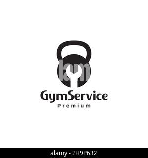 Fitnessstudio mit Zange Service Logo Symbol Symbol Vektor Grafik Design Illustration Idee kreativ Stock Vektor