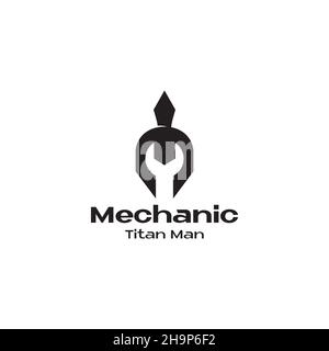 spartan Mechaniker Automobil-Logo Symbol Symbol Vektor Grafik Design Illustration Idee kreativ Stock Vektor