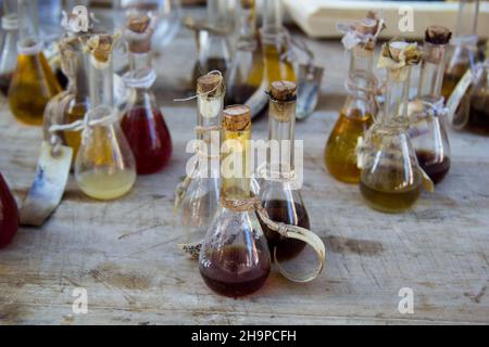 Aroma und Geschmack auf dem mittelalterlichen Markt Stockfoto