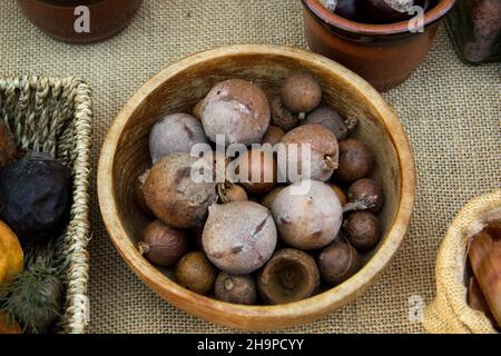 Aroma und Geschmack auf dem mittelalterlichen Markt Stockfoto