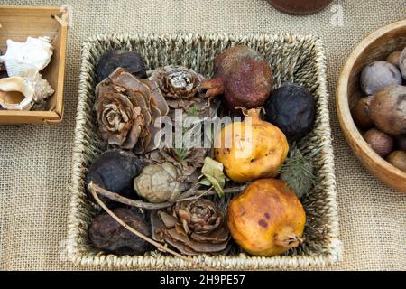 Aroma und Geschmack auf dem mittelalterlichen Markt Stockfoto