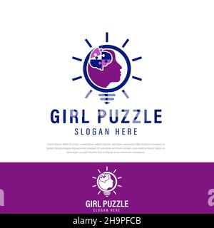 Licht Gehirn Puzzle Logo Design.Template-Design, Symbol, Symbol, Template-Design Stock Vektor