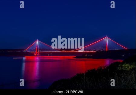 Dritte Brücke in Istanbul, Yavuz Sultan Selim-Brücke Stockfoto