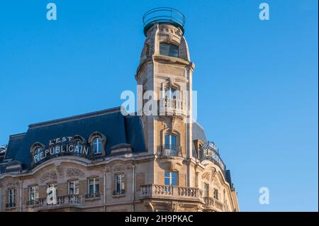 Der ehemalige Hauptsitz der Zeitung L'Est Républicain in der Avenue Foch, Nancy, Frankreich Stockfoto