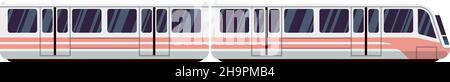 Zugsymbol. Moderne elektrische U-Bahn- oder Bahnverbindungen Stock Vektor