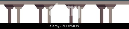 Symbol für Brückenpfeiler. Betonsäulen mit Plattform Stock Vektor