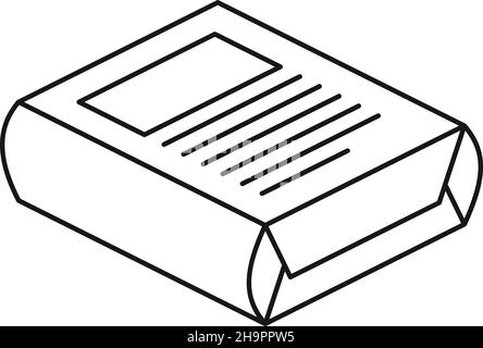 Papierverpackungssymbol. Volles Paket aus Zement oder Pulver Stock Vektor