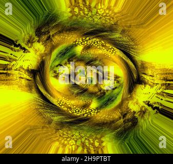 Abstrakte elektrisierenden Linien, rauchig fraktale Muster, digitale Illustration Kunst Arbeit der Rendering chaotischen dunklen Hintergrund. Stockfoto