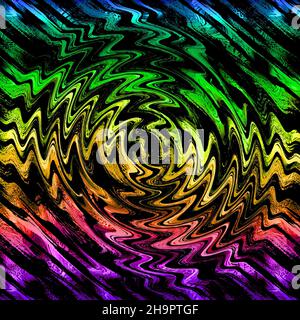 Abstrakte elektrisierenden Linien, rauchig fraktale Muster, digitale Illustration Kunst Arbeit der Rendering chaotischen dunklen Hintergrund. Stockfoto