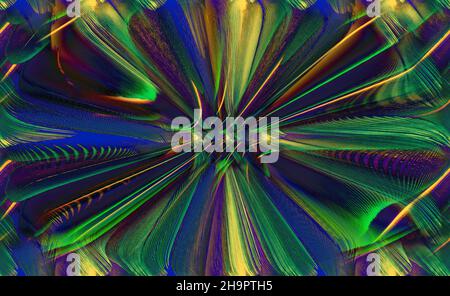 Abstrakte elektrisierenden Linien, rauchig fraktale Muster, digitale Illustration Kunst Arbeit der Rendering chaotischen dunklen Hintergrund. Stockfoto