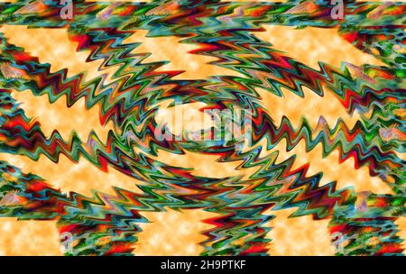 Abstrakte elektrisierenden Linien, rauchig fraktale Muster, digitale Illustration Kunst Arbeit der Rendering chaotischen dunklen Hintergrund. Stockfoto