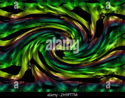 Abstrakte elektrisierenden Linien, rauchig fraktale Muster, digitale Illustration Kunst Arbeit der Rendering chaotischen dunklen Hintergrund. Stockfoto