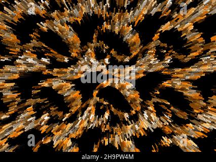 Abstrakte elektrisierenden Linien, rauchig fraktale Muster, digitale Illustration Kunst Arbeit der Rendering chaotischen dunklen Hintergrund. Stockfoto