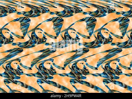 Abstrakte elektrisierenden Linien, rauchig fraktale Muster, digitale Illustration Kunst Arbeit der Rendering chaotischen dunklen Hintergrund. Stockfoto