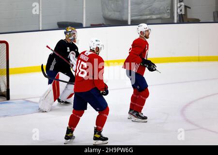 Florida Panthers Team während der morgendlichen Trainingseinheit in Florida Panthers IceDen für die NHL-Saison 2021-2022 Stockfoto