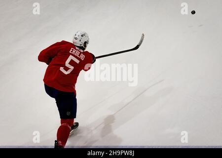 Florida Panthers Team während der morgendlichen Trainingseinheit in Florida Panthers IceDen für die NHL-Saison 2021-2022 Stockfoto