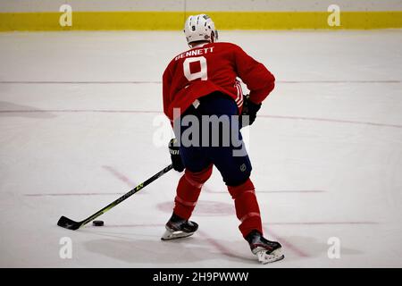 Florida Panthers Team während der morgendlichen Trainingseinheit in Florida Panthers IceDen für die NHL-Saison 2021-2022 Stockfoto