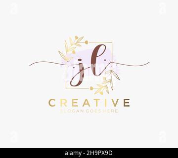 JL feminines Logo. Verwendbar für Natur, Salon, Spa, Kosmetik und Beauty Logos. Flaches Vektor-Logo-Design-Template-Element. Stock Vektor