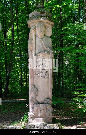 Denkmal für den Gründer des Isartalvereins, Gabriel von Seidl, München, Bayern, Deutschland Stockfoto