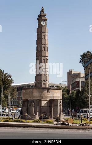 Arat-Kilo-Denkmal auf dem Meyazia 27 Square, Addis Abeba, Äthiopien Stockfoto