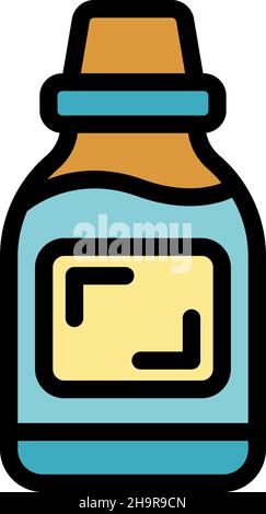 Zahnmundwasch-Symbol. Kontur Zahn Mundwasser Vektor Symbol Farbe flach isoliert Stock Vektor